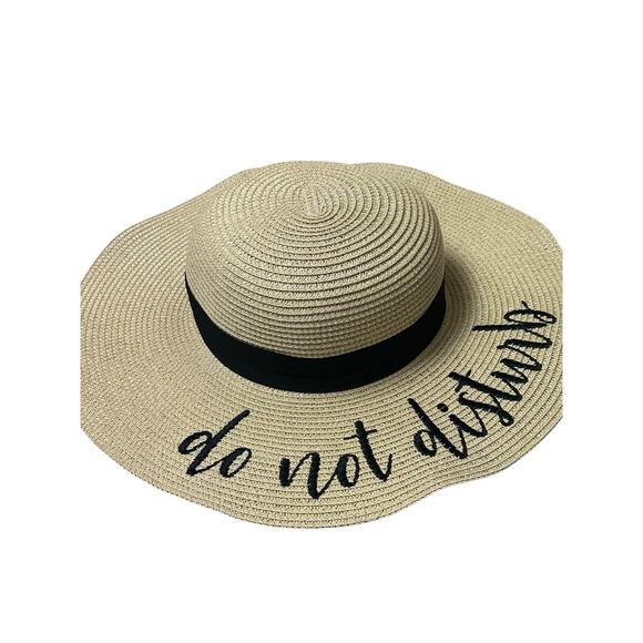 Brook + Bay “Do Not Disturb” Floppy Sun Hat | Wide Brim | Straw Beach Hat - Picture 16 of 16